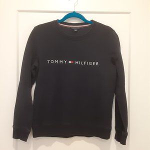 TOMMY HILFIGER spell out & logo navy blue sweatshirt (M)